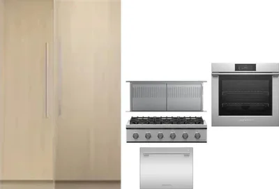 6 Piece Package Includes Refrigerator, Freezer, Cooktop, Wall Oven, Hood And Dishwasher